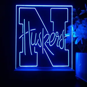 Nebraska Cornhuskers Logo LED Desk Light