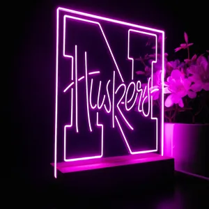 Nebraska Cornhuskers Logo LED Desk Light