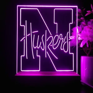 Nebraska Cornhuskers Logo LED Desk Light