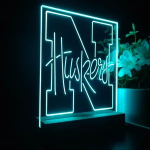 Nebraska Cornhuskers Logo LED Desk Light