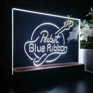 Pabst Blue Ribbon Guitar 2 LED Desk Light