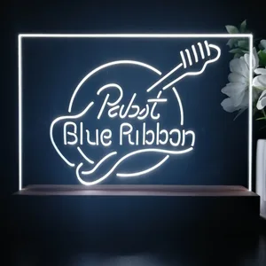 Pabst Blue Ribbon Guitar 2 LED Desk Light