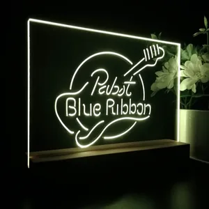 Pabst Blue Ribbon Guitar 2 LED Desk Light