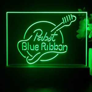 Pabst Blue Ribbon Guitar 2 LED Desk Light