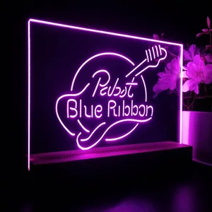 Pabst Blue Ribbon Guitar 2 LED Desk Light