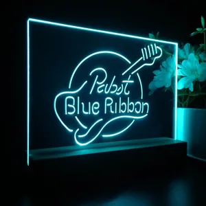 Pabst Blue Ribbon Guitar 2 LED Desk Light