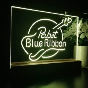 Pabst Blue Ribbon Guitar LED Desk Light