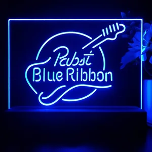 Pabst Blue Ribbon Guitar LED Desk Light