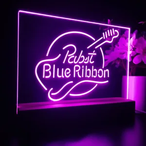 Pabst Blue Ribbon Guitar LED Desk Light