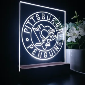Pittsburgh Penguins Round Logo LED Desk Light