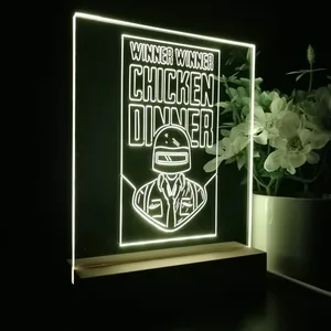 PUBG Battlegrounds Winner Winner Chicken Dinner LED Desk Light