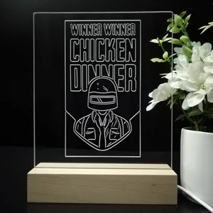 PUBG Battlegrounds Winner Winner Chicken Dinner LED Desk Light
