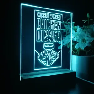 PUBG Battlegrounds Winner Winner Chicken Dinner LED Desk Light