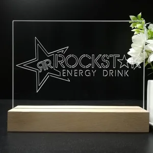 Rockstar Energy Drink RR Logo 2 LED Desk Light