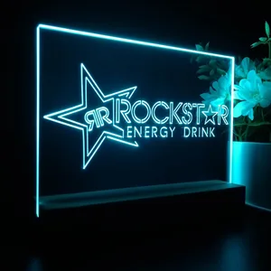 Rockstar Energy Drink RR Logo 2 LED Desk Light