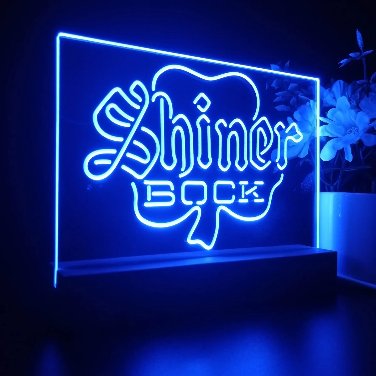 Shiner Bock Clover Shamrock LED Desk Light
