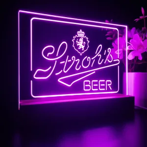 Stroh's Logo LED Desk Light