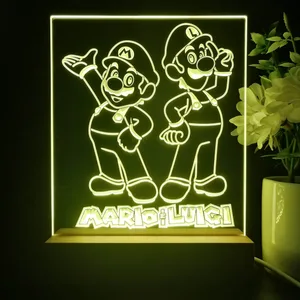 Super Mario Bros Mario and Luigi LED Desk Light