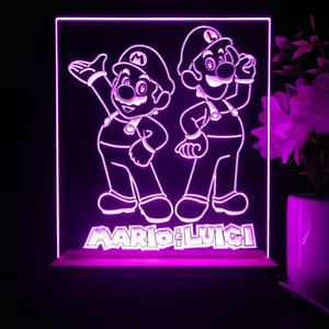 Super Mario Bros Mario and Luigi LED Desk Light