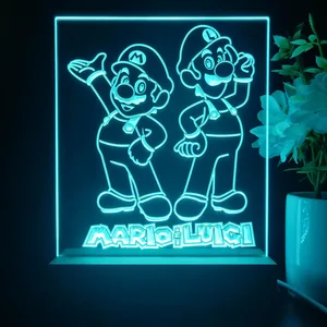 Super Mario Bros Mario and Luigi LED Desk Light