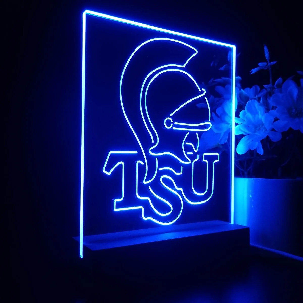 Troy Trojans Logo LED Desk Light