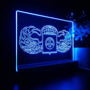 US Army 82nd Airborne Division Wings LED Desk Light