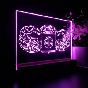 US Army 82nd Airborne Division Wings LED Desk Light