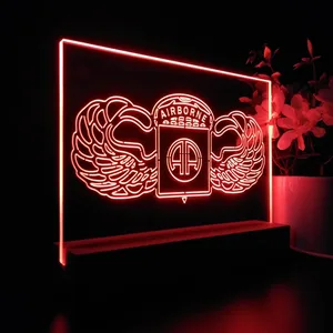 US Army 82nd Airborne Division Wings LED Desk Light