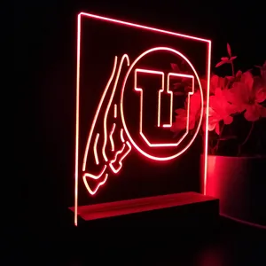 Utah Utes Logo LED Desk Light