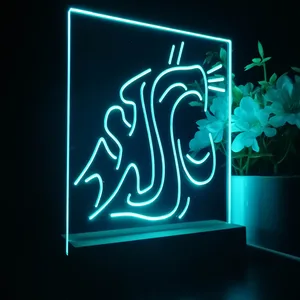 Washington State Cougars Logo LED Desk Light