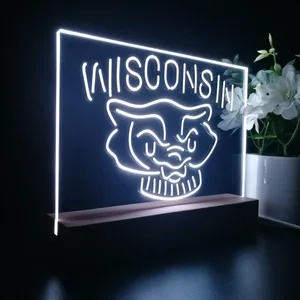 Wisconsin Badgers Logo 2 LED Desk Light