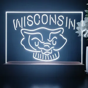 Wisconsin Badgers Logo 2 LED Desk Light