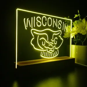 Wisconsin Badgers Logo 2 LED Desk Light