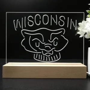 Wisconsin Badgers Logo 2 LED Desk Light