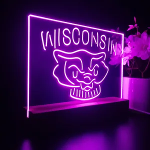 Wisconsin Badgers Logo 2 LED Desk Light