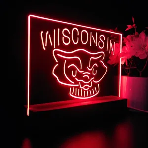 Wisconsin Badgers Logo 2 LED Desk Light