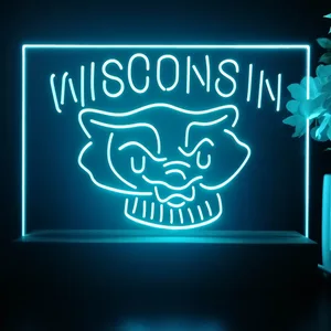 Wisconsin Badgers Logo 2 LED Desk Light