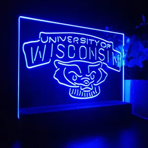 Wisconsin Badgers Logo LED Desk Light