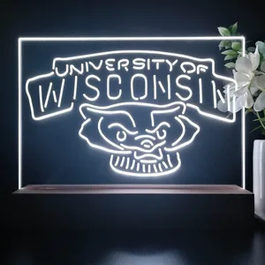 Wisconsin Badgers Logo LED Desk Light