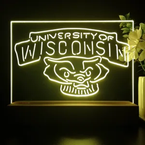 Wisconsin Badgers Logo LED Desk Light