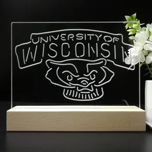 Wisconsin Badgers Logo LED Desk Light