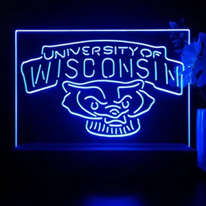 Wisconsin Badgers Logo LED Desk Light