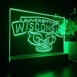 Wisconsin Badgers Logo LED Desk Light