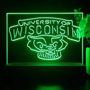 Wisconsin Badgers Logo LED Desk Light