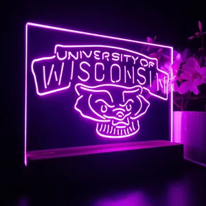 Wisconsin Badgers Logo LED Desk Light
