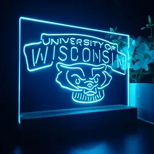 Wisconsin Badgers Logo LED Desk Light