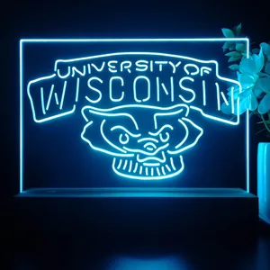 Wisconsin Badgers Logo LED Desk Light