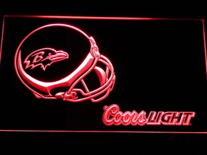 Baltimore Ravens Coors Light Helmet LED Neon Sign