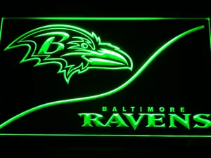 Baltimore Ravens Split LED Neon Sign