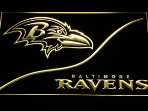 Baltimore Ravens Split LED Neon Sign